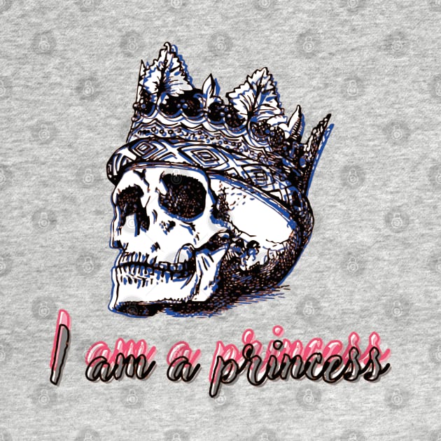 skull with crown - I am a princess by Elizzart